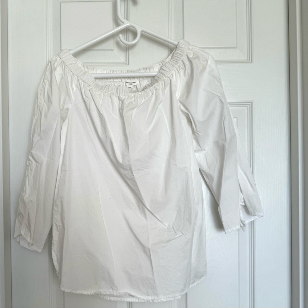BeachLunchLounge White 3/4 Sleeve Off-Shoulder Blouse – Size S